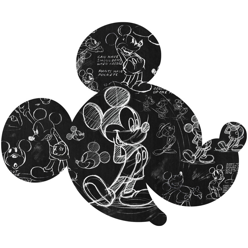 Selvklæbende tapet - Mickey Head Illustration - 125 x 125 cm