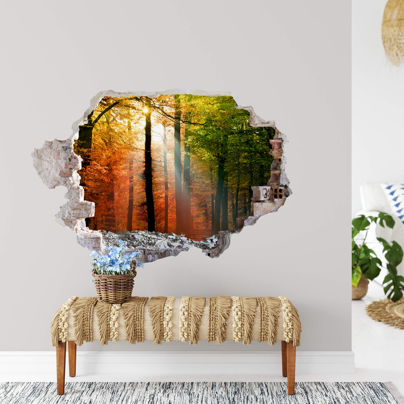 3D Wallsticker gyldent efterår