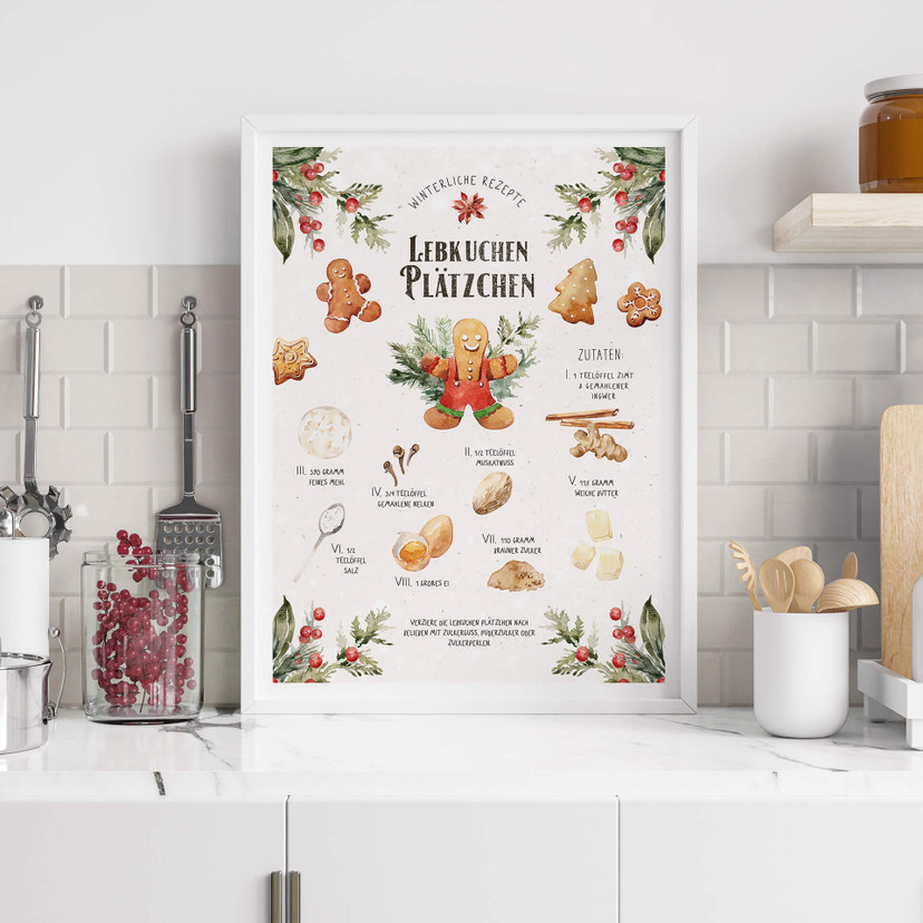 Poster Lebkuchen Plätzchen Rezept