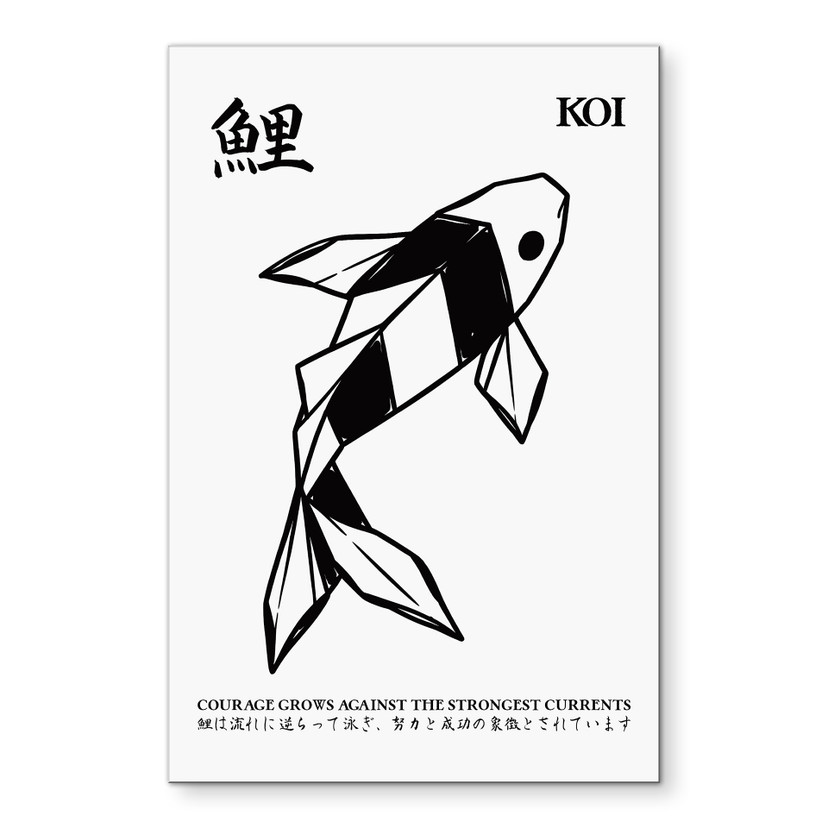 Tableau Origami Géométrique Koï - Krygowski - Alu-Dibond