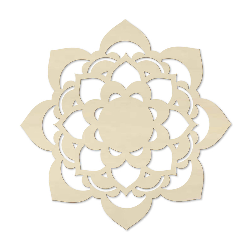 Dekoracja drewniana topola - Mandala Lotus