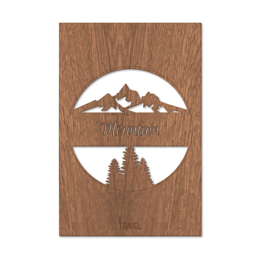 Mahoniowy obraz dekoracyjny - Travel Mountain