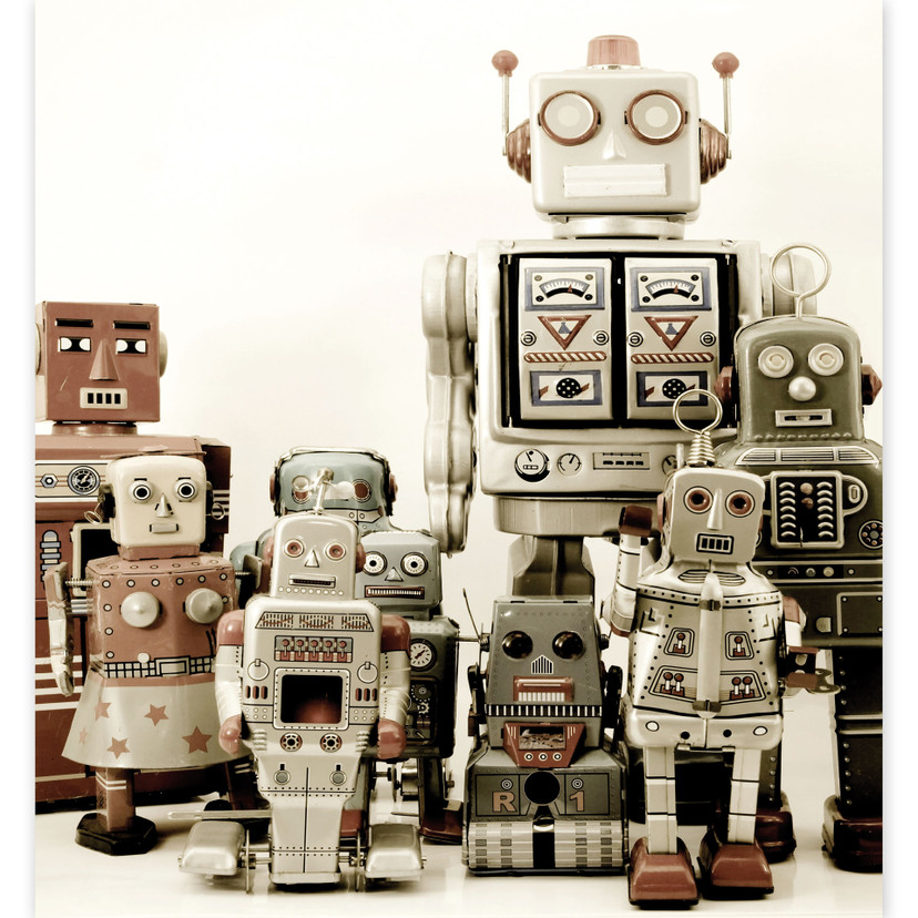 Fototapeta Assembly of Robots - 240x260 cm