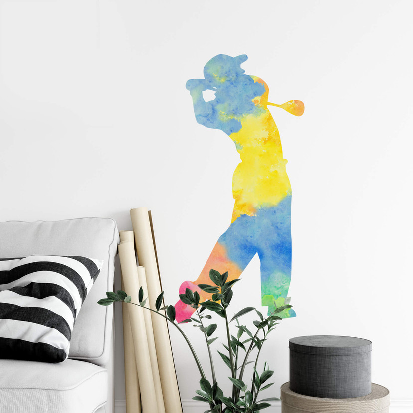 Wallsticker Akvarel Golfspiller 2