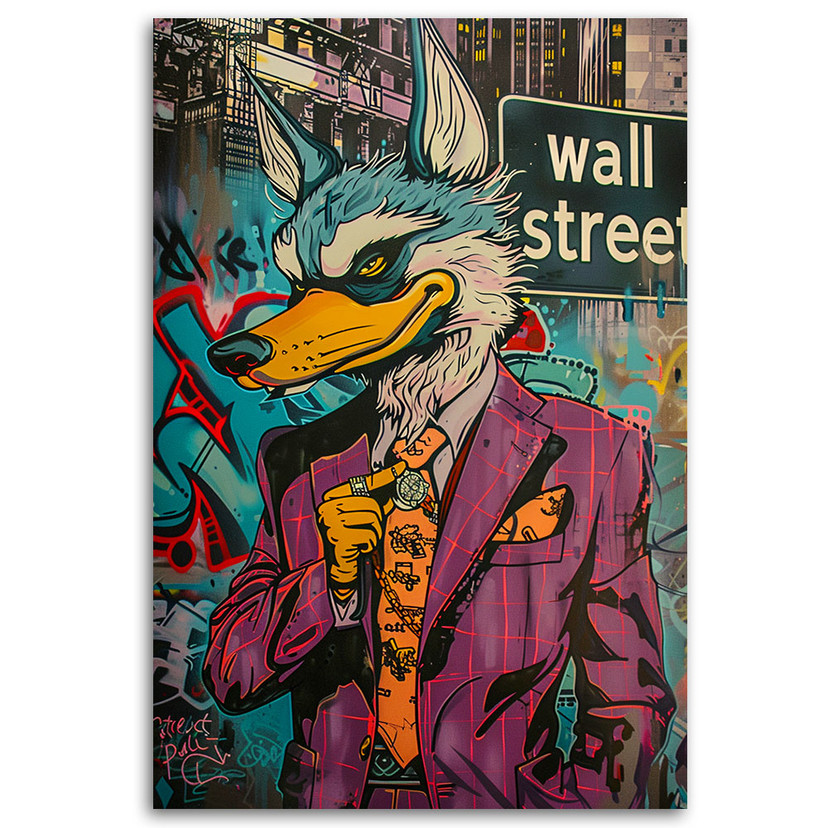 Canvasbillede, Wolf of Wall Street AI