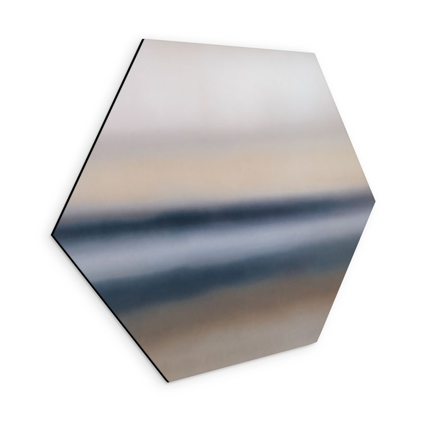 Hexagon Wandbild Rotko Ash - Abstrakter Horizont - Sir Edward x Grigory Gladarev - Alu-Dibond