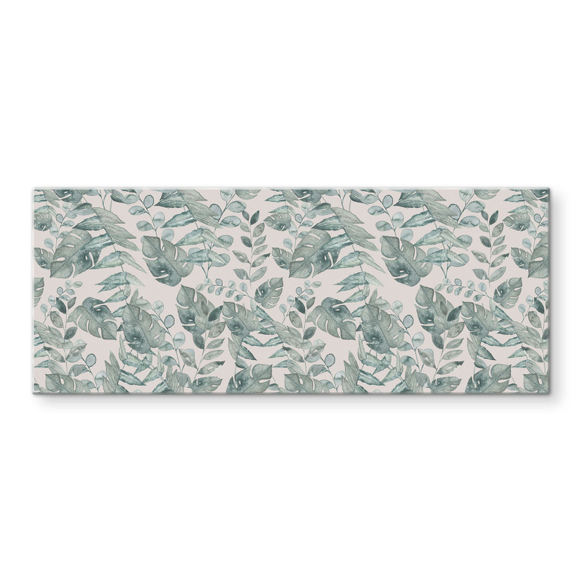 Stænkplade Jungle leaves akvarel creme - Bloomery Decor - Panorama
