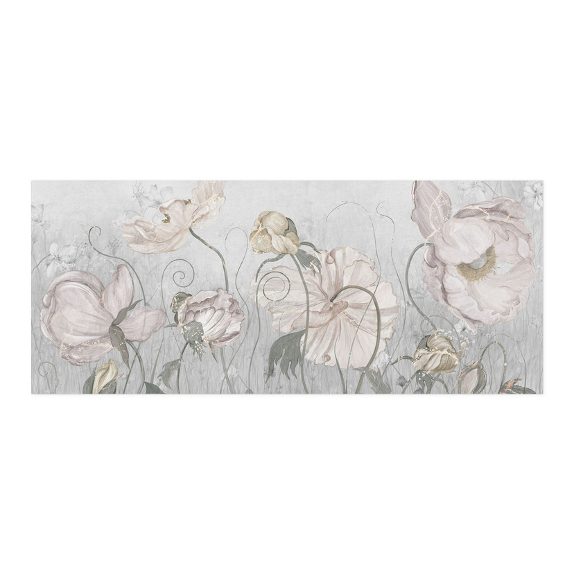 Zelfklevende Keukenachterwand met bloemen in vintage stijl in grijs - Ms Tiff