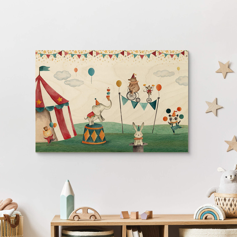 Plakat drewniany Oliver Robins - Szalony cyrk