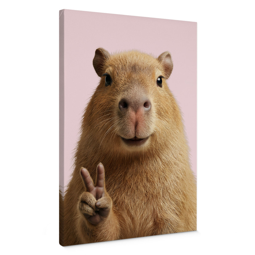 Canvas schilderij Peace Capybara