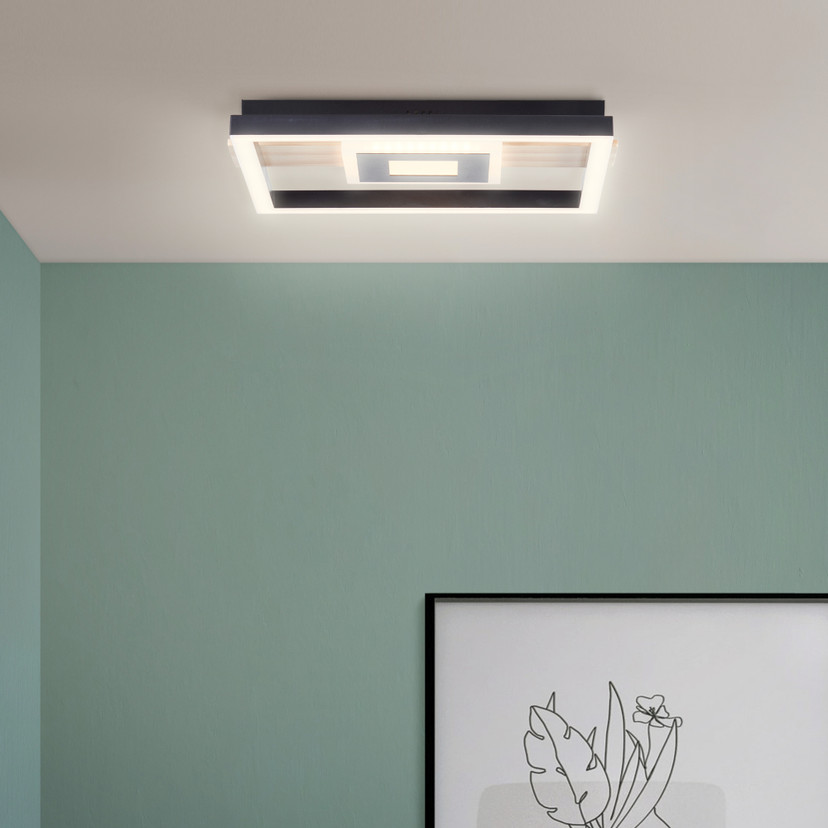 Deckenleuchte Aras, braun, 27,5 x 29,5 cm, Metall Lampe