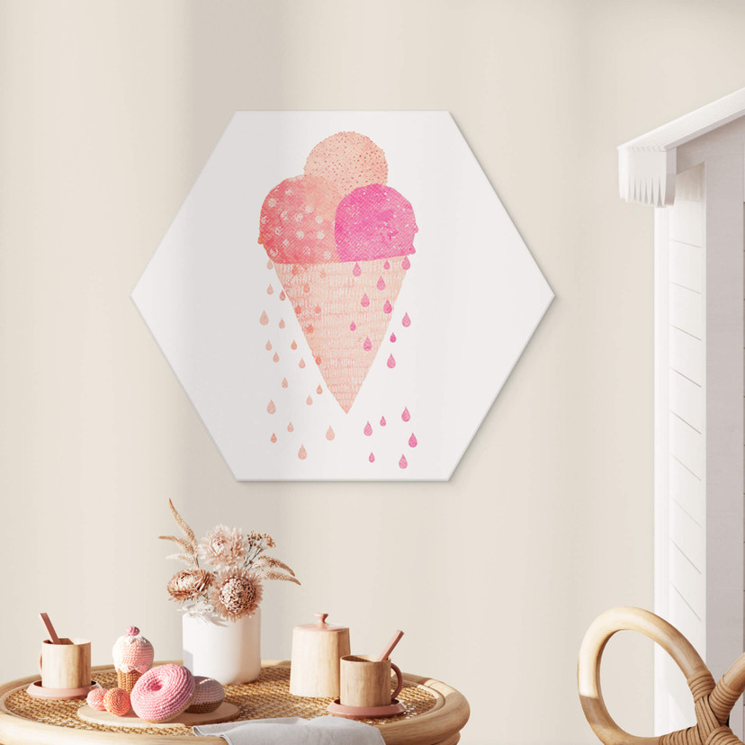 Hexagon Dibond Treechild - Ice Cream in Summer
