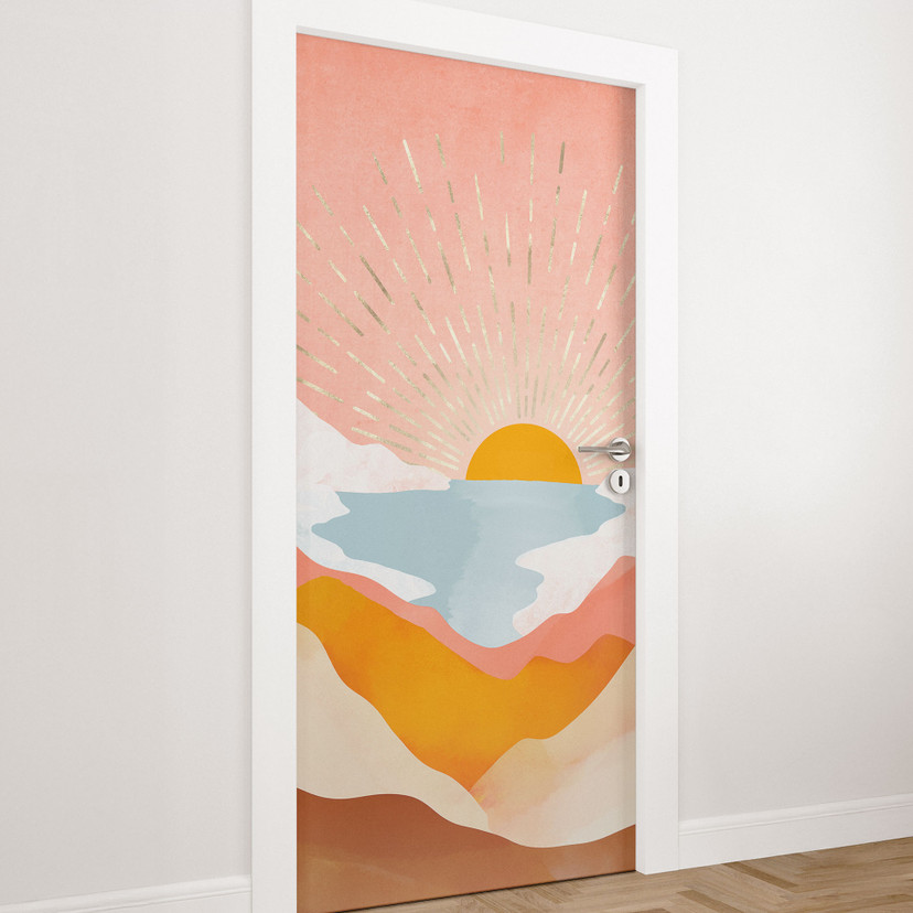 Film de porte Jour d'été - SpaceFrog Designs - Décoration de porte autocollante