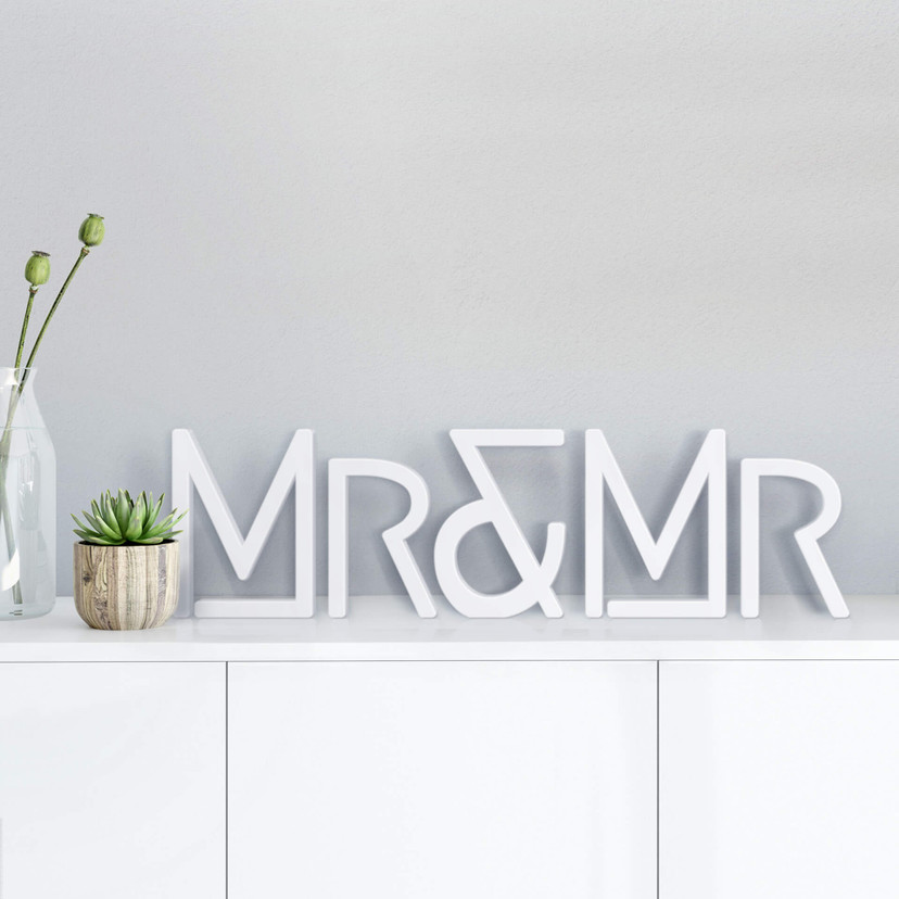 Litery dekoracyjne 3D Mr & Mr modern
