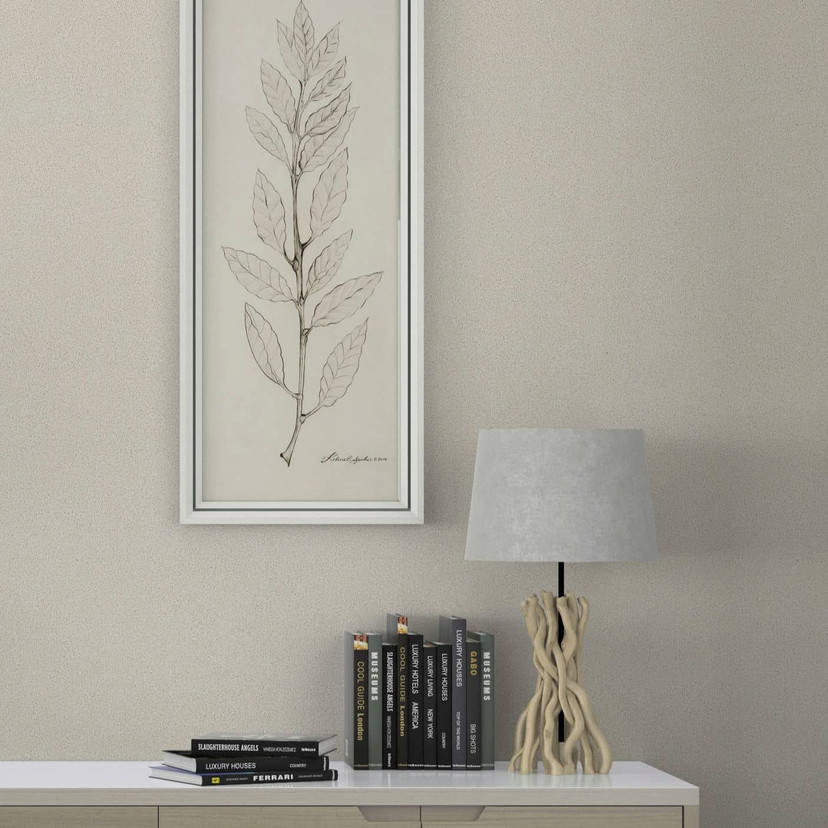 Non-woven tapet med struktur som prikket ensfarvet beige ensfarvet