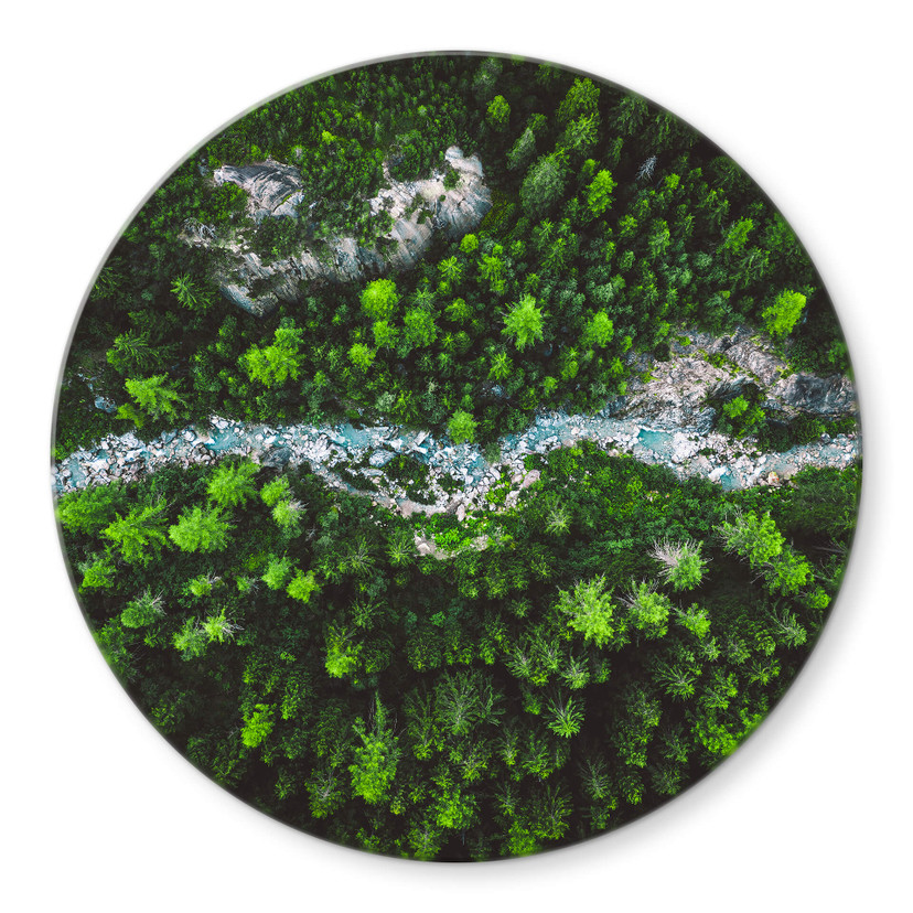 Tableau sur verre rond Murko - Mère Nature