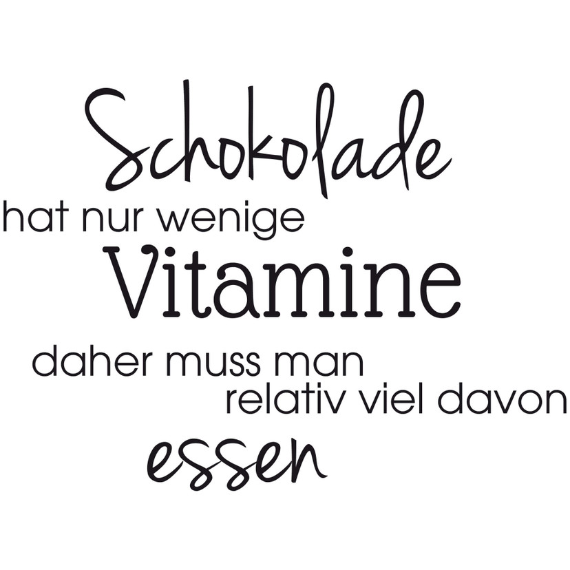 Wandtattoo Schokolade hat nur wenige Vitamine...
