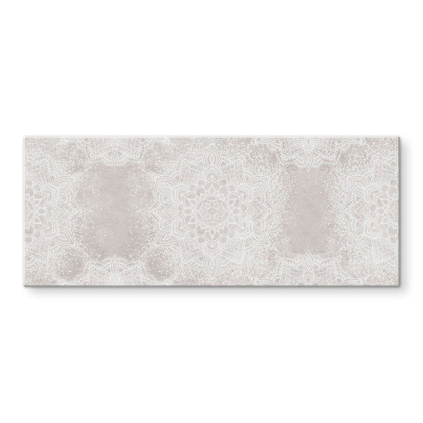 Stænkplade Blid mandala på grå-beige - Bloomery Decor - Panorama