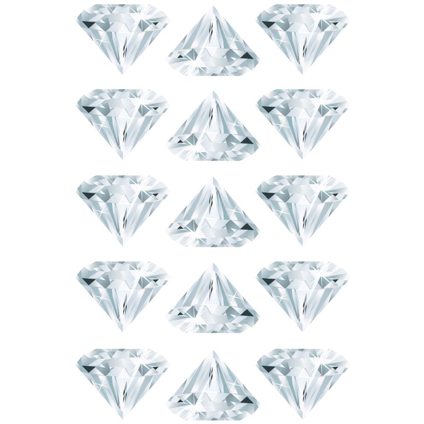 Muursticker set diamanten