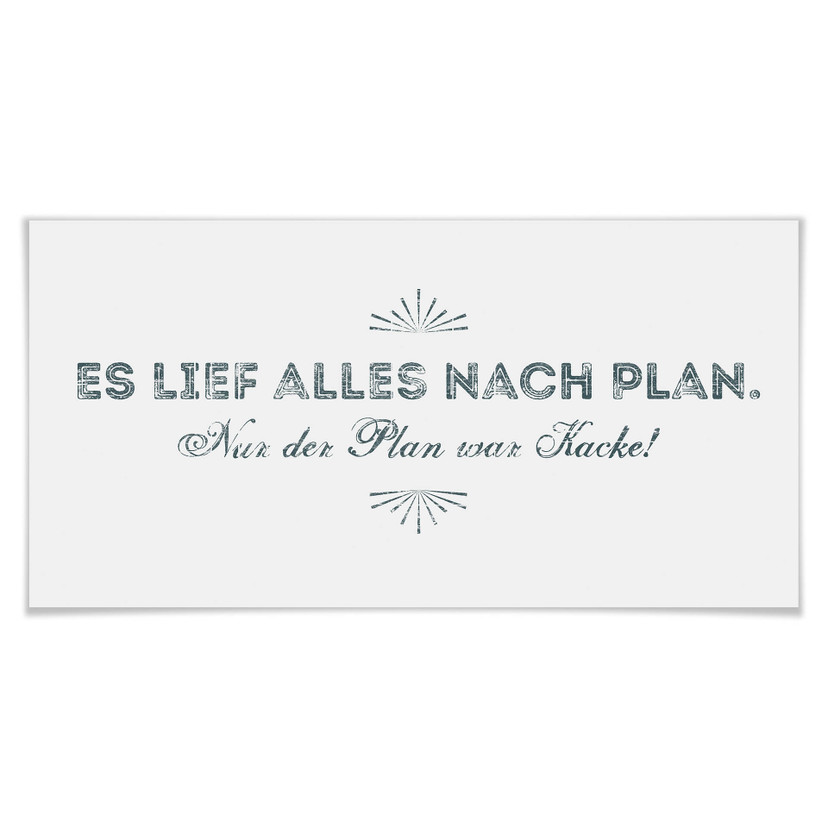 Poster Es lief alles nach Plan