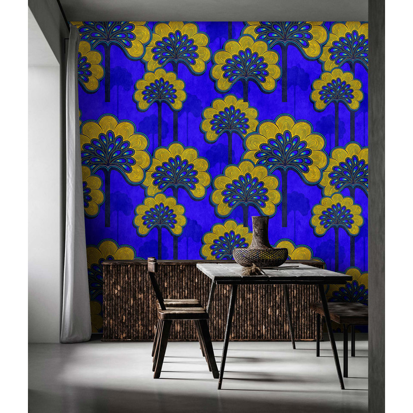 Fotomural Paredes de Patel 3 Dakar 1 azul, amarillo