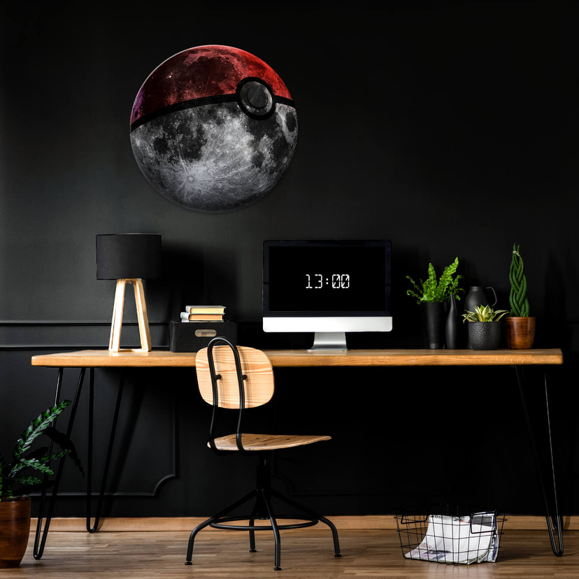 Alu-Dibond mit Silbereffekt Nicebleed - Pokémoon Square - Rund