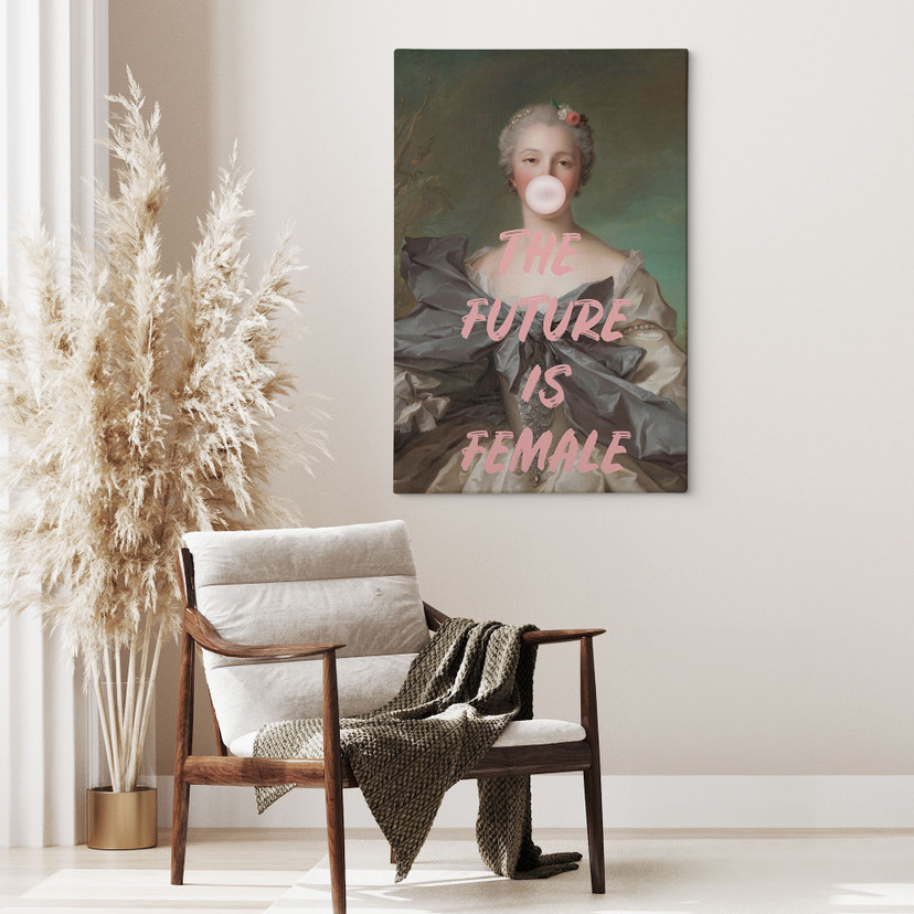 Canvas schilderij De toekomst is vrouwelijk - Grace Digital Art