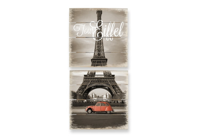 Holzbild-Set La Vie est Belle (2-teilig)