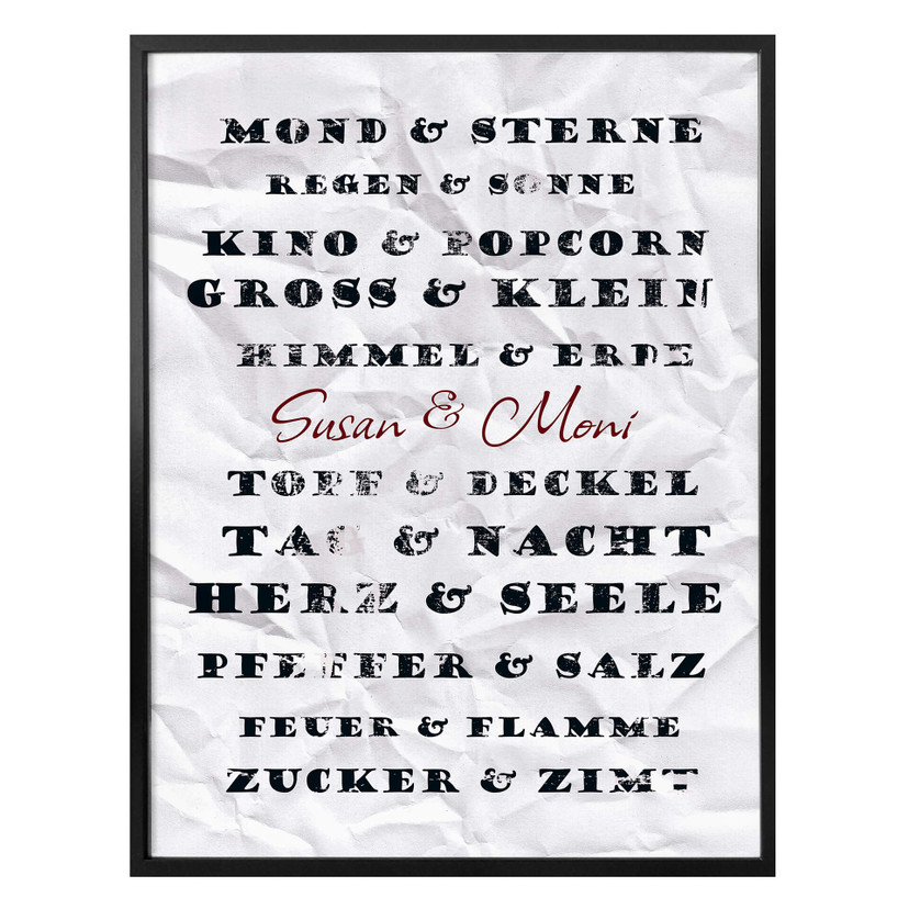 Poster Paare + Testo personalizzato