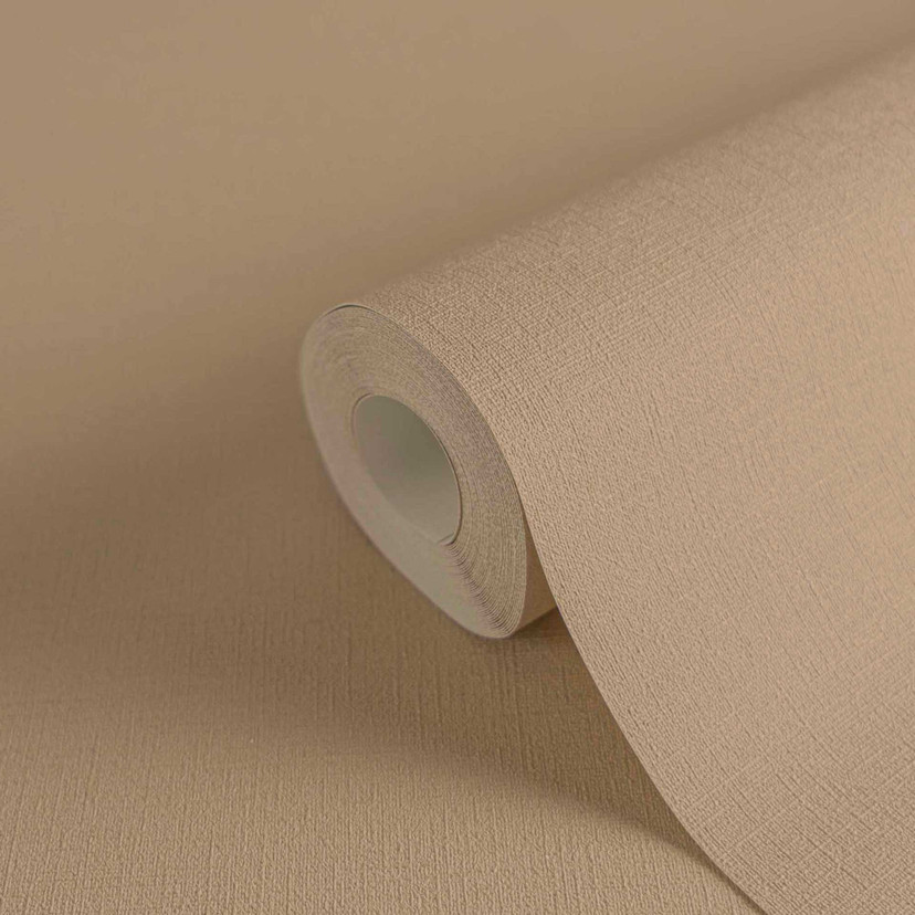 A.S. Creation beige ensfarvet non-woven tapet, moderne, let struktureret mat