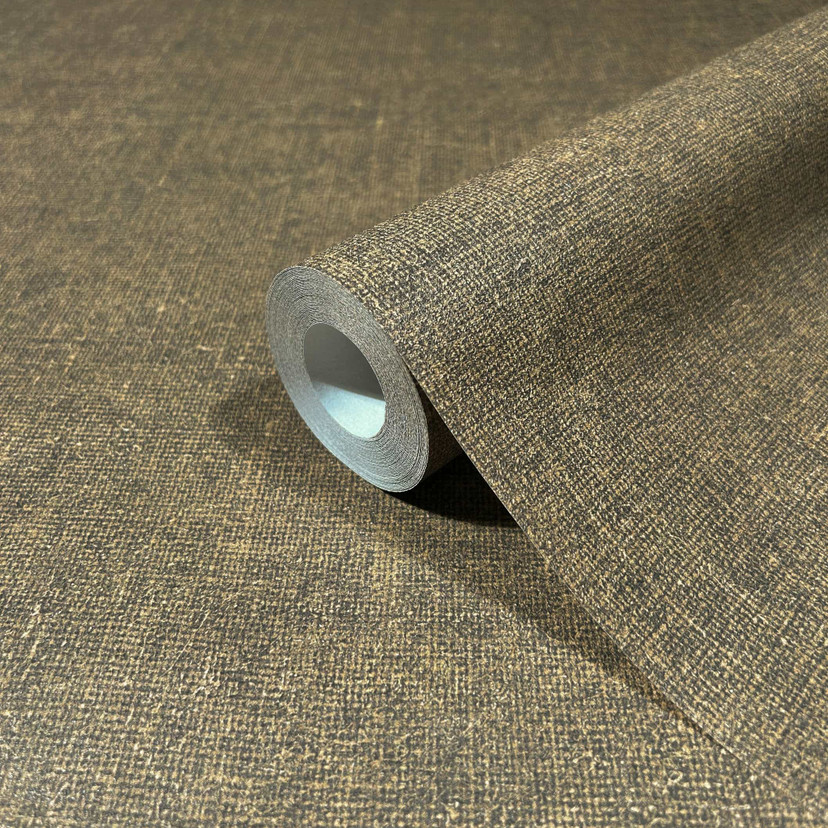 Non-woven tapet i moderne struktureret ensfarvet brun ensfarvet
