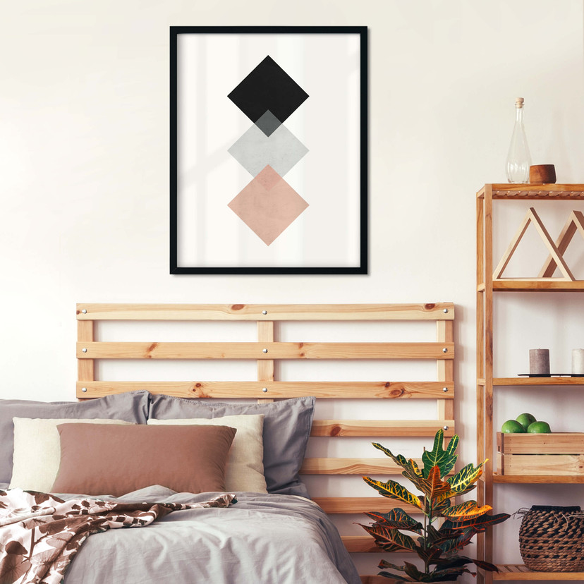 Plakat Nouveauprints - Kwadraty różowe