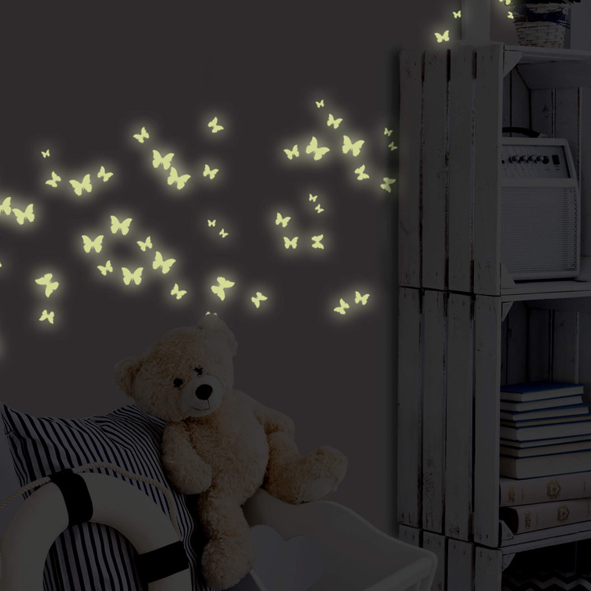 Wallsticker Selvlysende sticker - Sommerfugle
