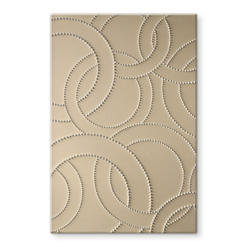 Tableau en verre Anneaux abstraits beige - Grande