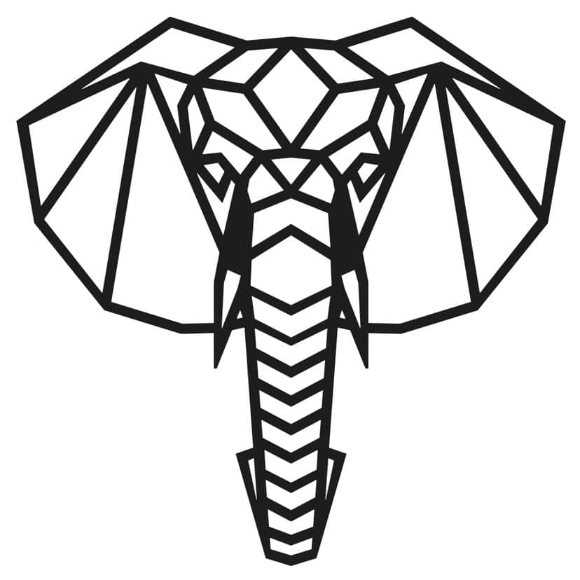 Muursticker Origami Olifant