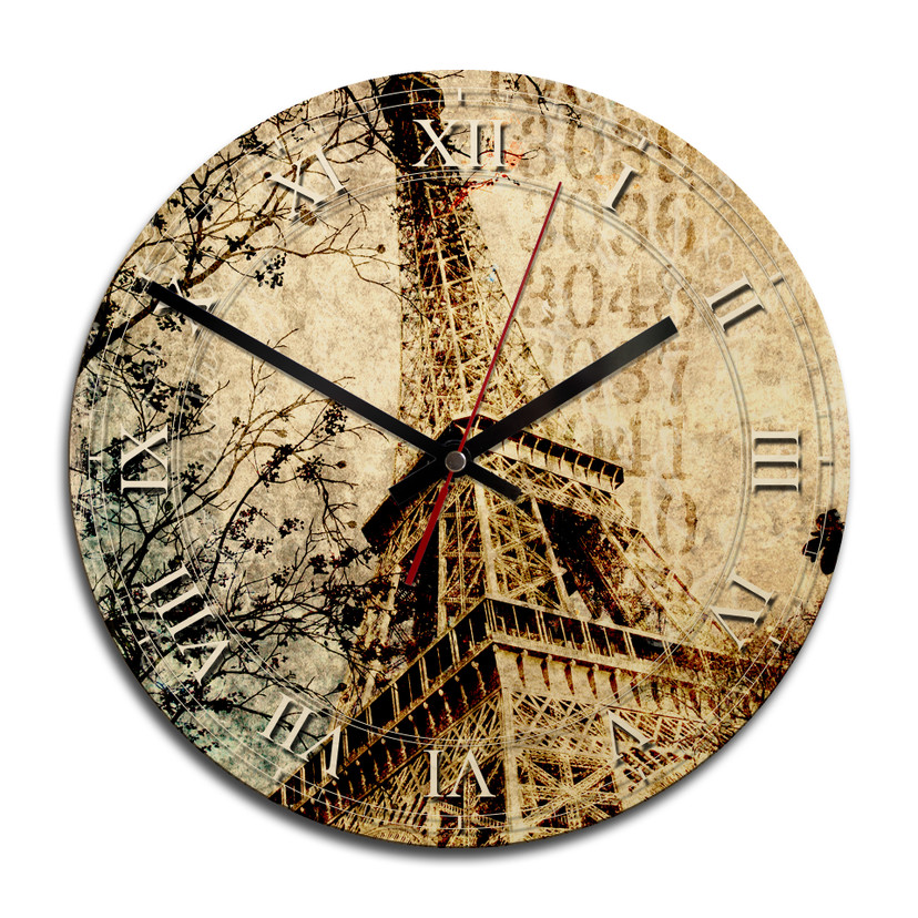 Horloge murale en bois - Paris nostalgique