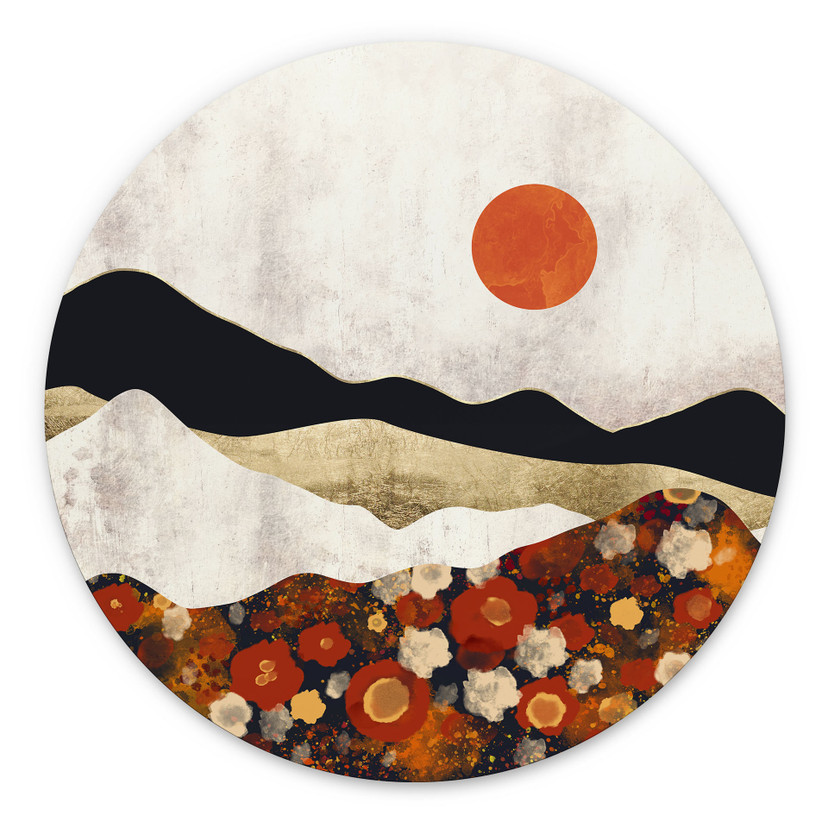 Wandbild Herbstliche Berglandschaft - SpaceFrog Designs - Rund - Alu-Dibond