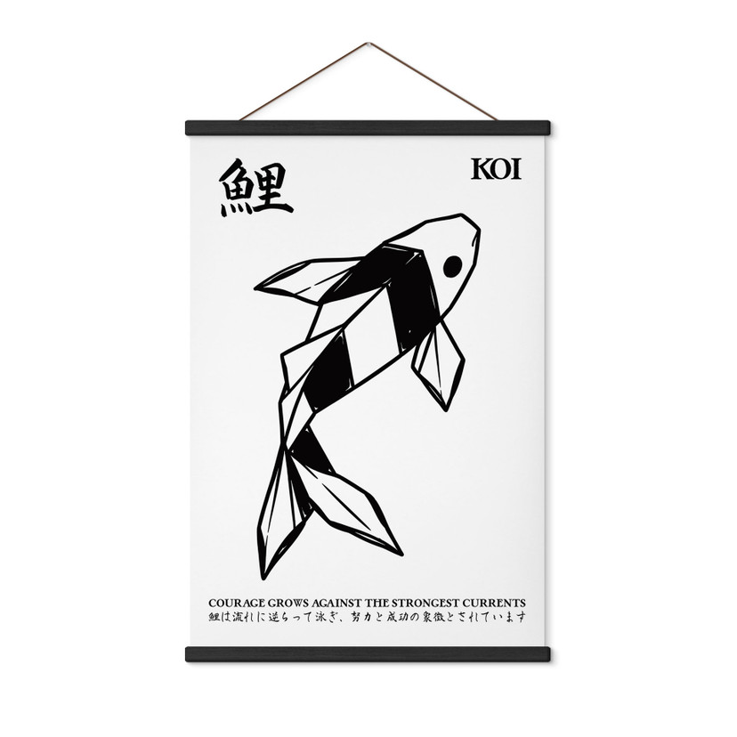 Tekstil plakat Geometrisk Koi Origami - Krygowski