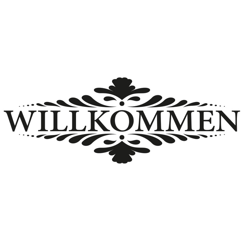 Wandtattoo Willkommen 2 + 4 Haken
