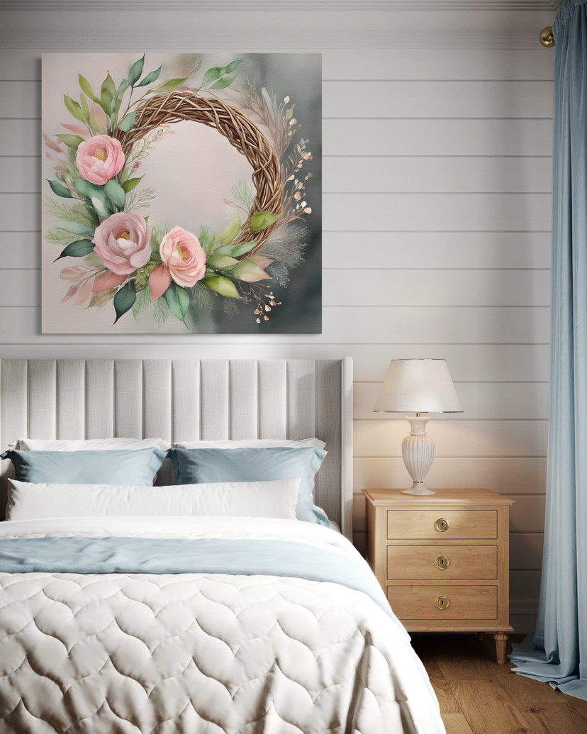 Leinwandbild Rosa Blumen Abstrakt