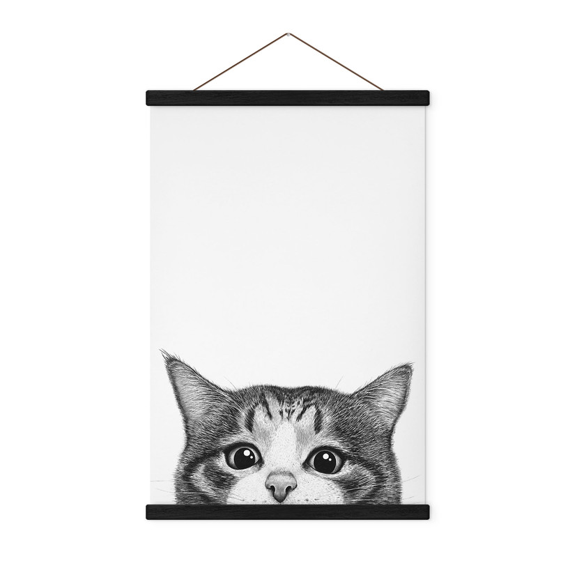 Stoffbild Neugierige Katze - Korenkova