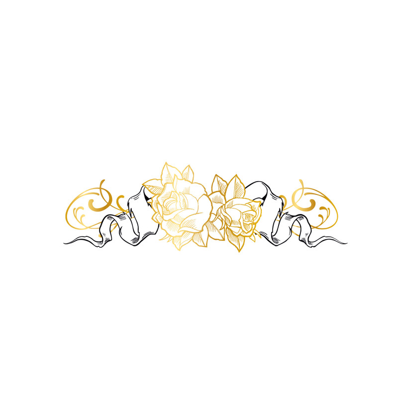 Sticker mural - LA Ink - Golden Roses