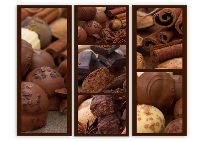 Akrylbillede chokoladedrøm (3 dele)