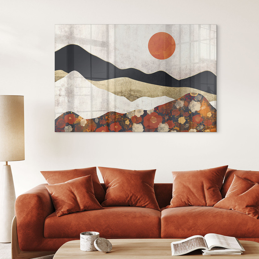 Tableau en verre acrylique Paysage de montagne en automne - SpaceFrog Designs