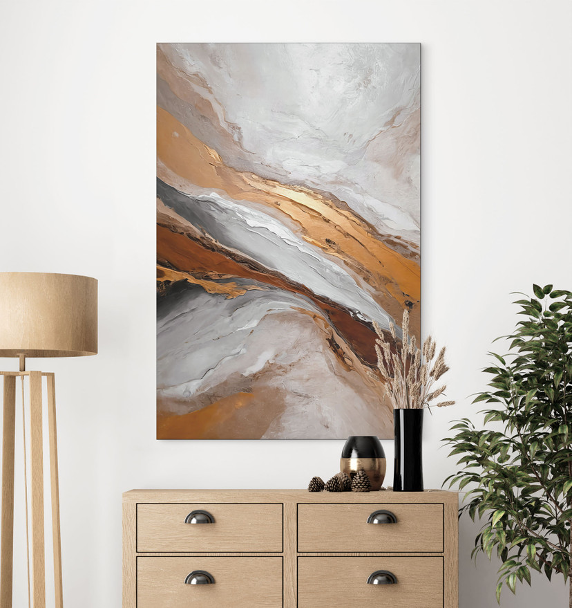 Wandbild Himmel und Erde in fließenden Farben - Alpenglow Workshop - Alu-Dibond