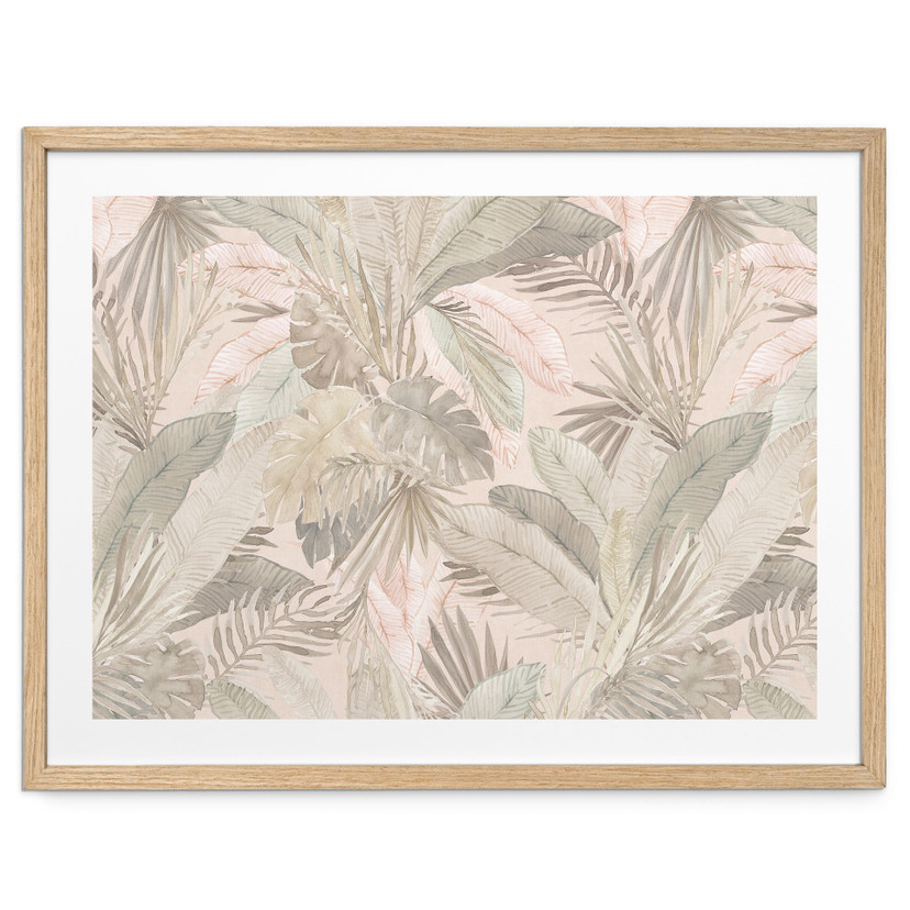 Poster tropische bladeren in de jungle pastel - Bloomery Decor