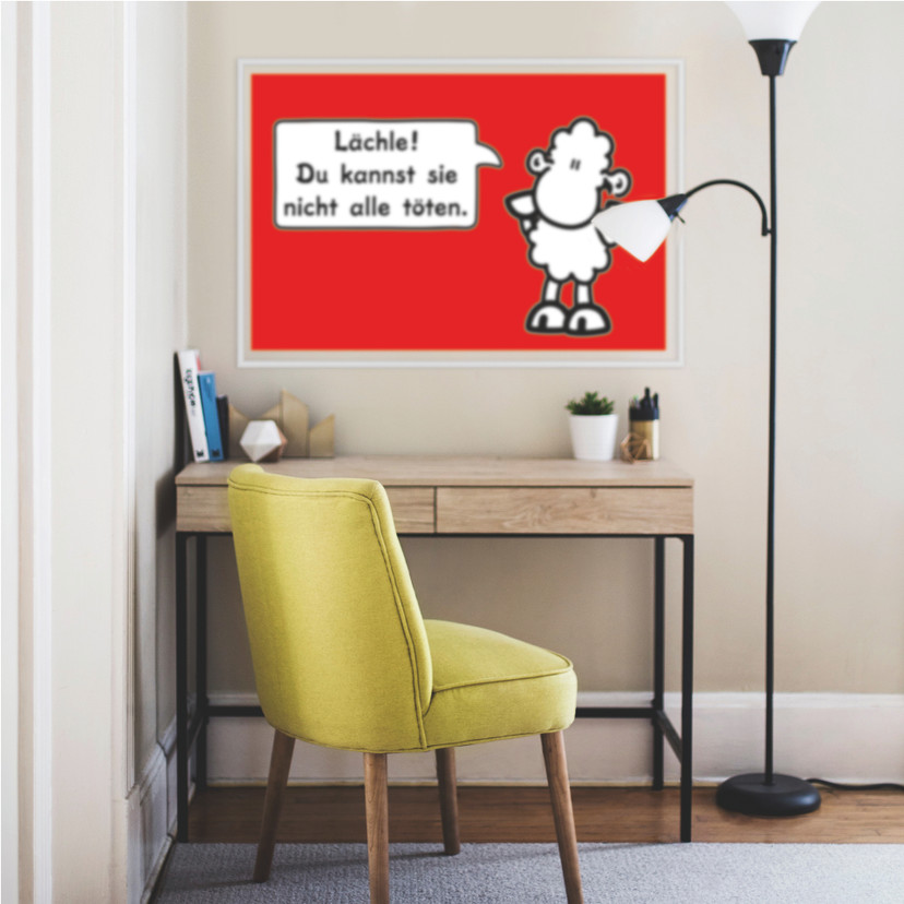 Wallprint W - sheepworld Worthelden Lächle