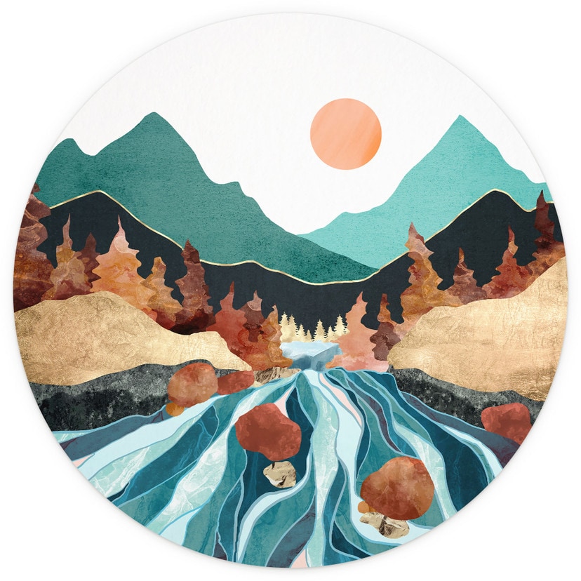 Fototapeta Mountain Country River - SpaceFrog Designs - okrągła - tapeta flizelinowa/tapeta flizelin