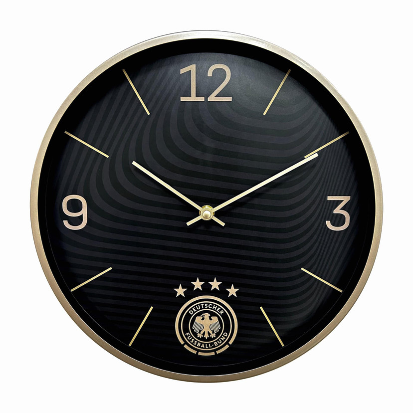 Fußball Wanduhr DFB - Schwarz-gold Ø30 cm