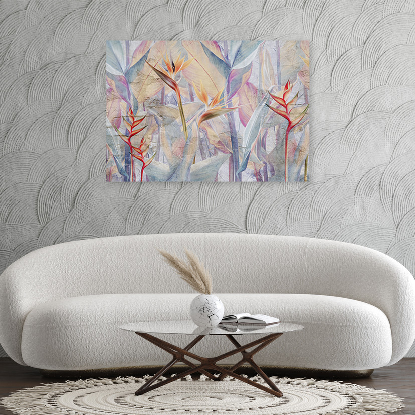 Canvasbillede, Pastelfarvede planter